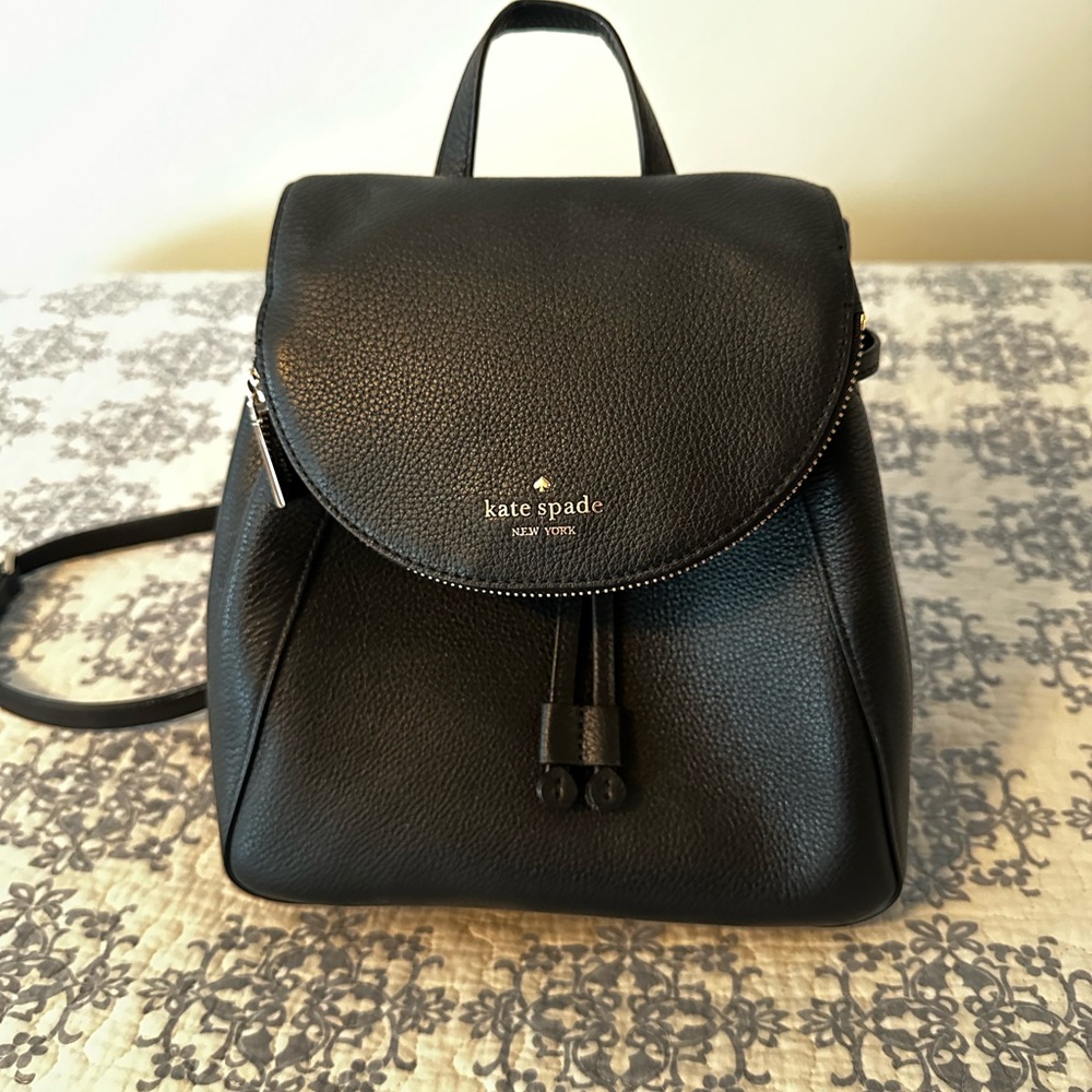 Kate Spade Black Medium Sized Leather Backpack